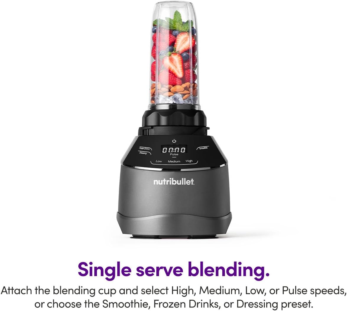 NutriBullet Smart Touch Triple Prep System Blender 1500W, Black, Full-sized Blender - Personal Blender - 7-Cup Food Processor In One (NBKS07100)