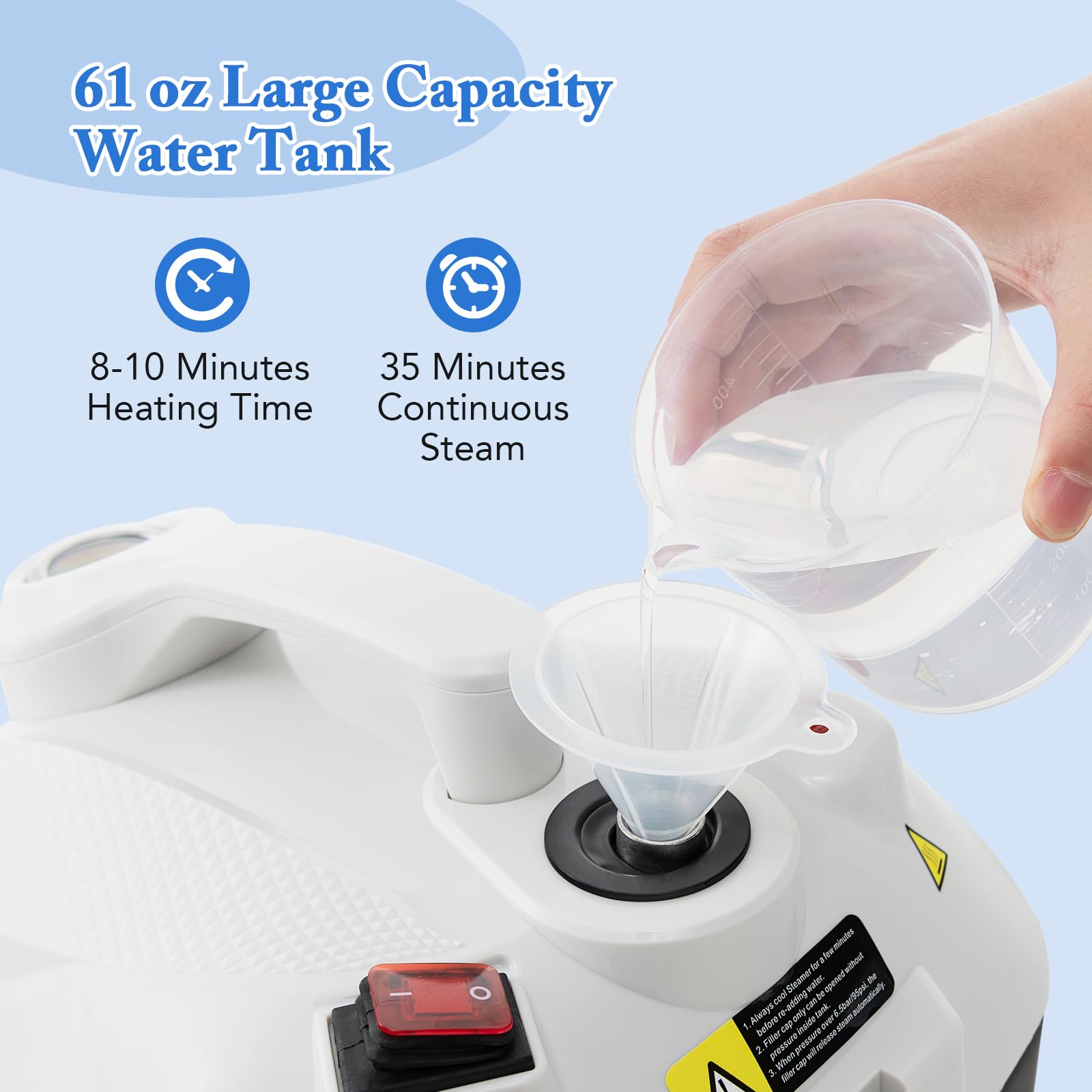 Multipurpose Steam Cleaner, 1800W Portable Household Steamer with 15 Accessories