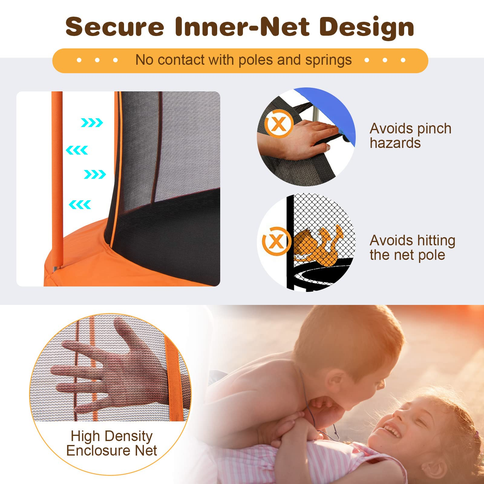 8FT/ 10FT Outdoor Trampoline, ASTM Approved Trampoline with Unique Flower Shape