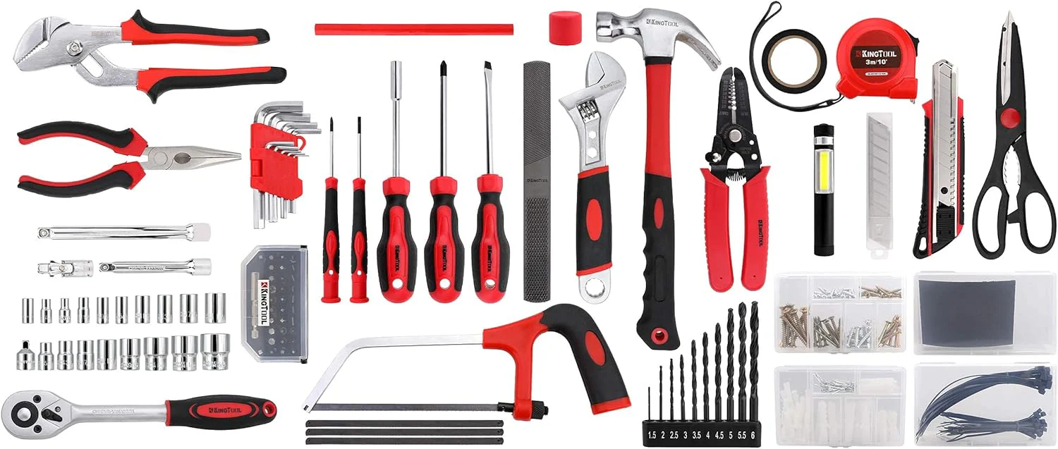 Home Tool Set Kit - 286 PCS Home Auto Repair Tool Kit with Rolling Tool Box, Mechanic Tool Sets with 21V Max Cordless Power drill, Perfect for Homeowner, Diyer, Handyman