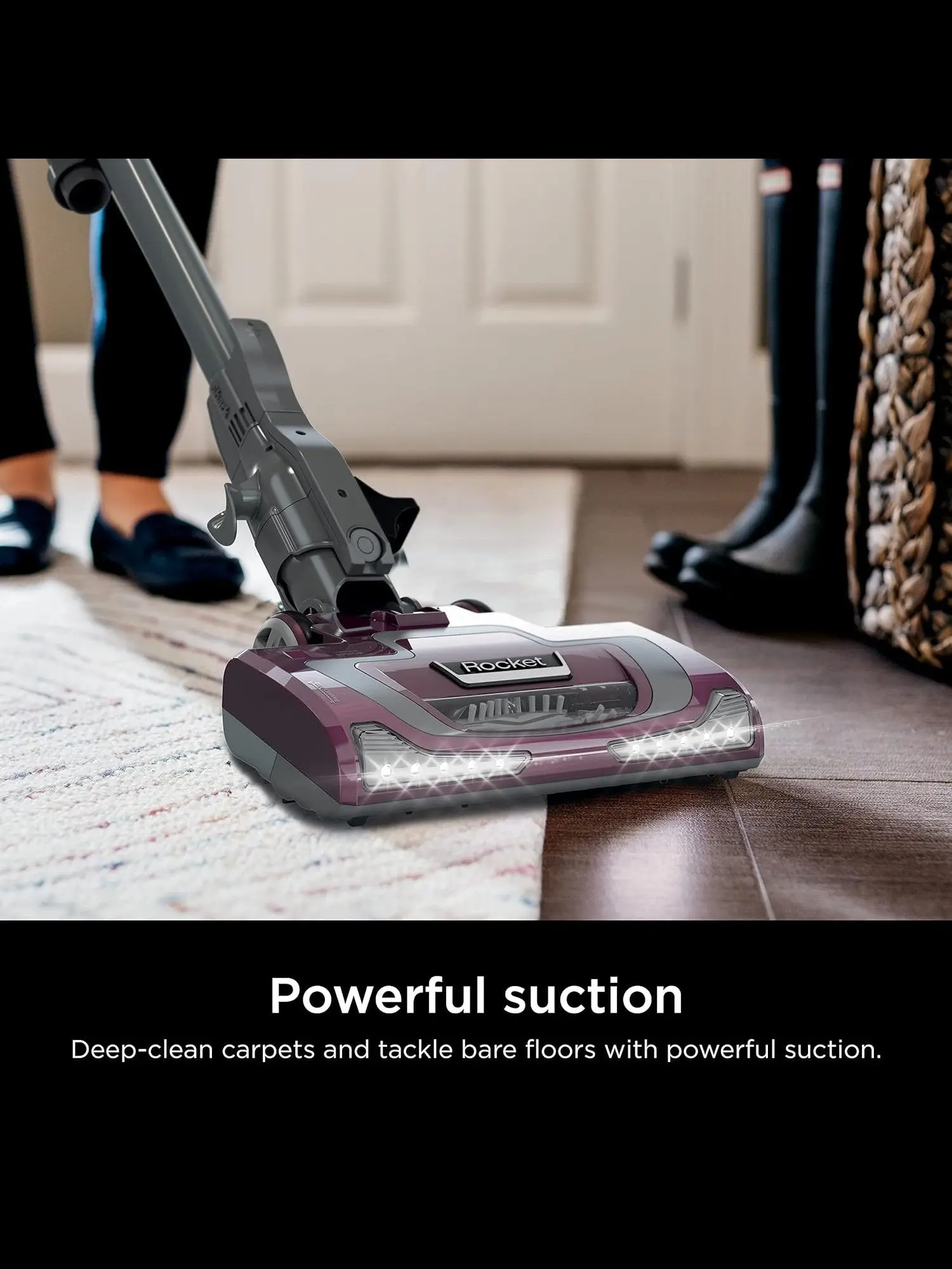 Shark Rocket Deluxe Pro Corded Stick Vacuum, Lightweight, XL Dust Cup, LED Headlights, Pet Hair Tools, Bordeaux/Silver