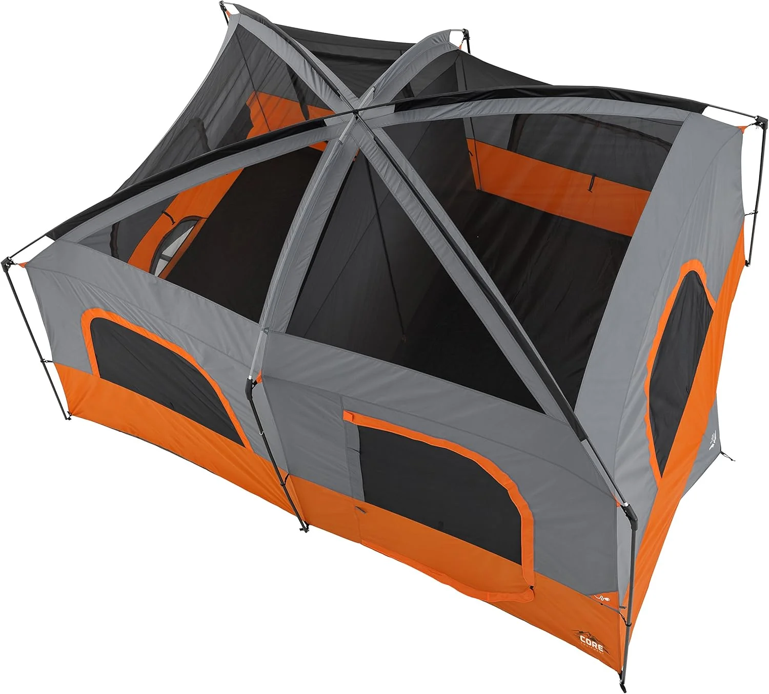Straight Wall Cabin Tents | 10 Person / 11 Person / 12 Person Large Multi Room Family Tents for Car Camping & Outdoor Adventures