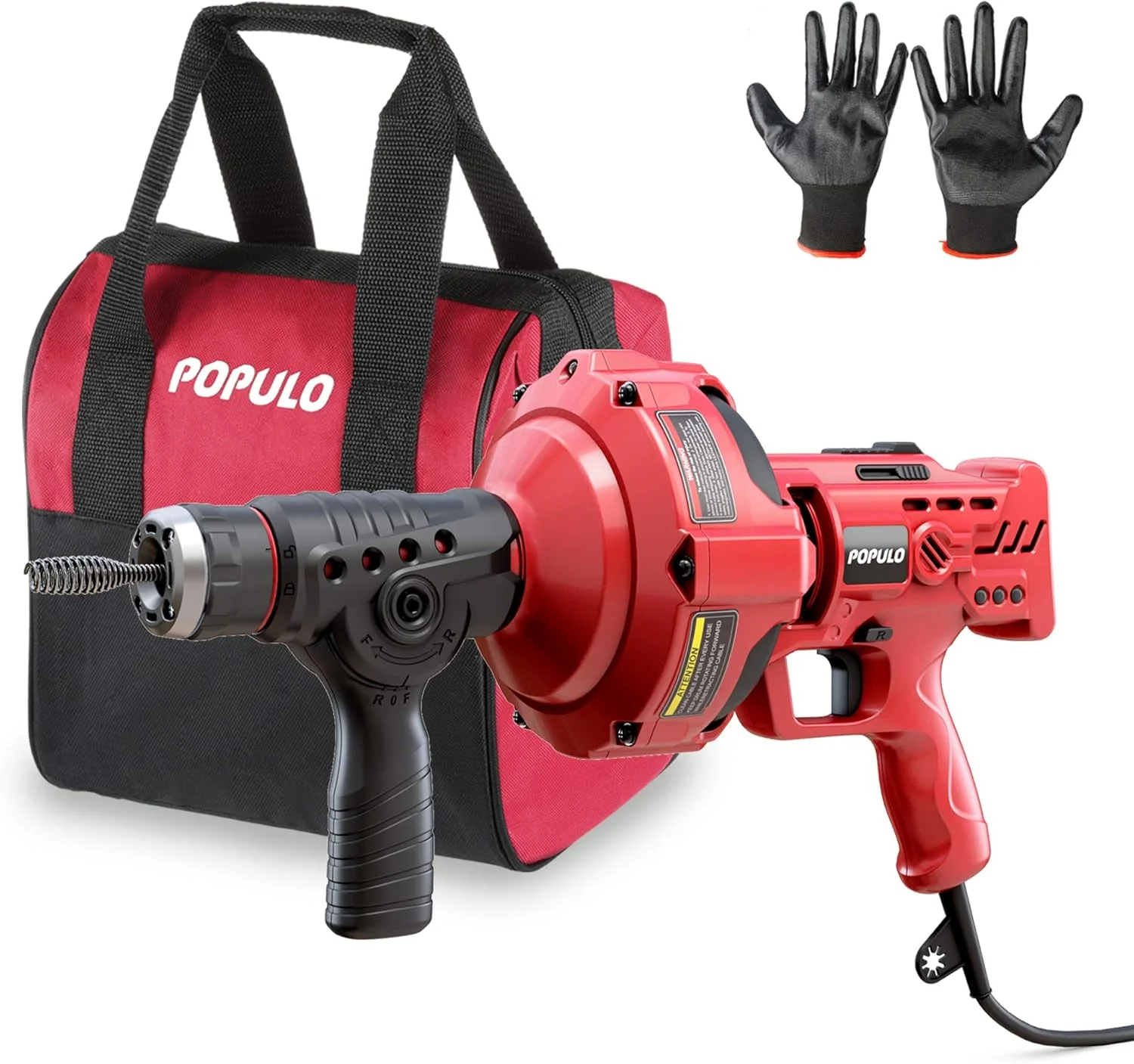 20V Cordless Electric Drain Auger-Efficient 25Ft Auto-Feed Drain Snake with Replaceable Cable,2.0Ah Battery,Charger,Storage Bag & Gloves for Kitchen,Bathroom,Shower Pipes (3/4