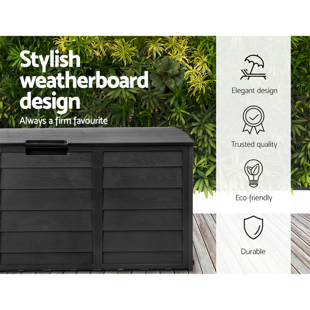 Weather-Resistant 290L Storage Box with Wheels - Gardeon