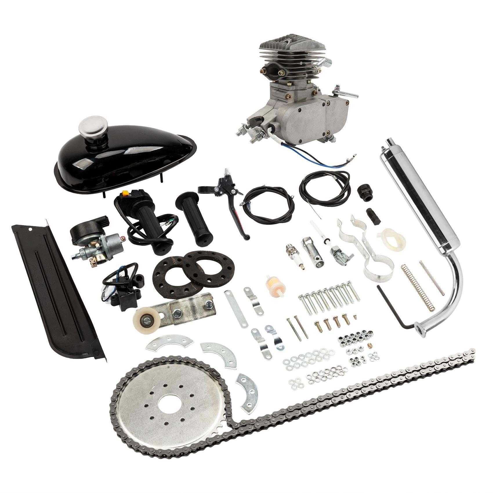 80cc 2-Stroke Engine Bike Motor Kit for 26��� Bicycles, Silver White