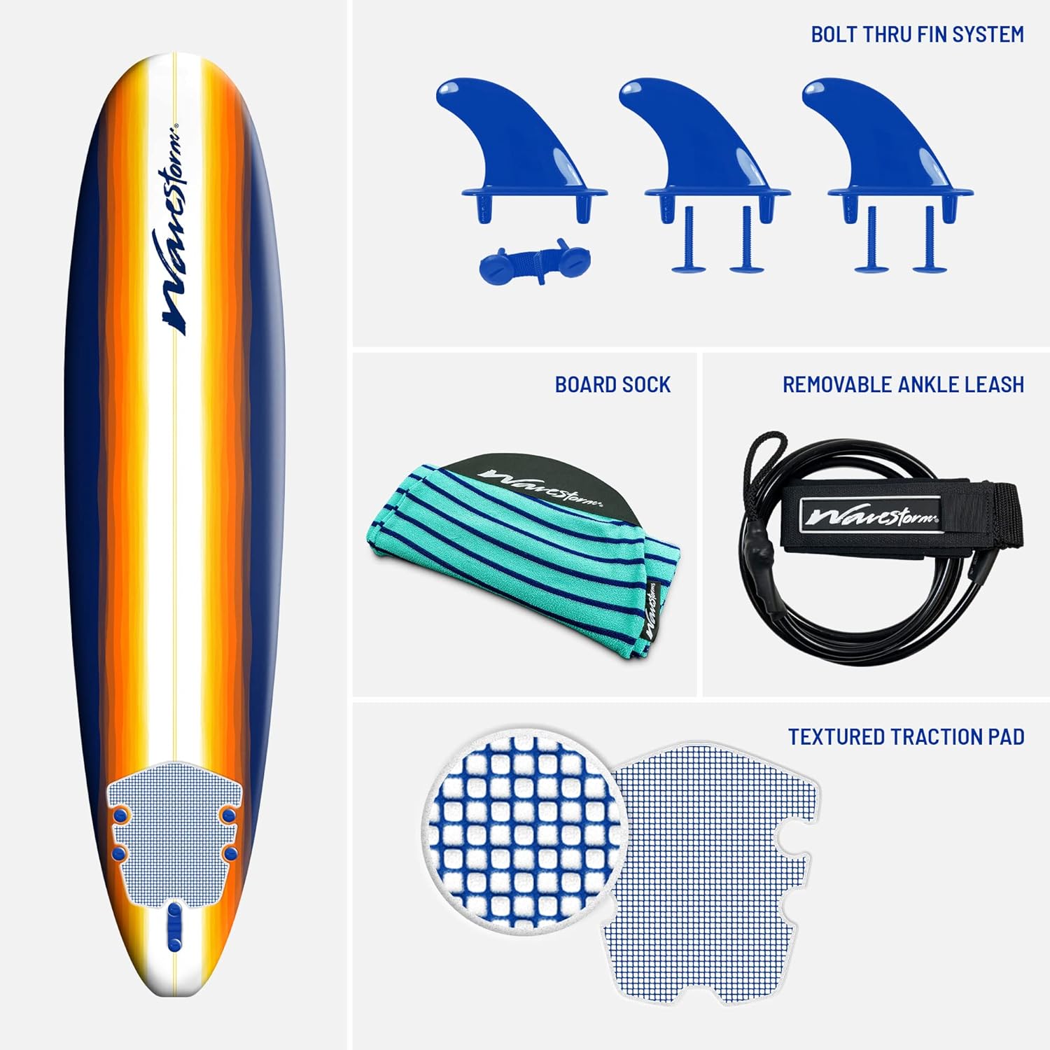 Classic Soft Top Foam 8ft Surfboard