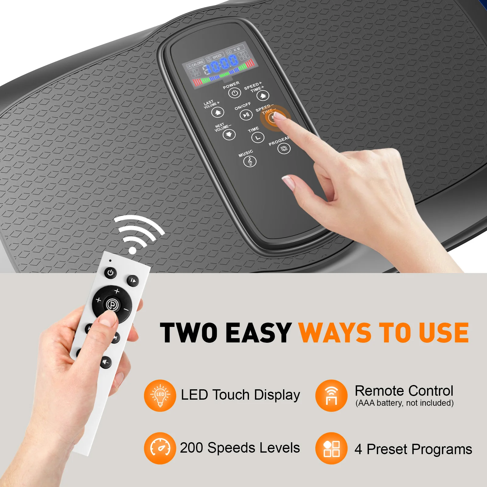 Extra-Wide Vibration Plate Exercise Machine 80cm