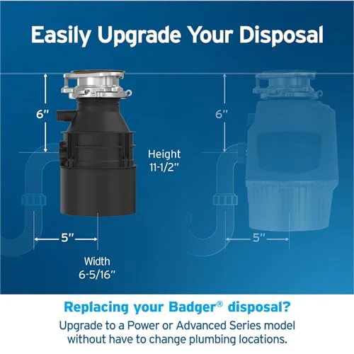 InSinkErator Badger 5 Garbage Disposal, Standard Series 1/2 HP Continuous Feed Food Waste Disposer