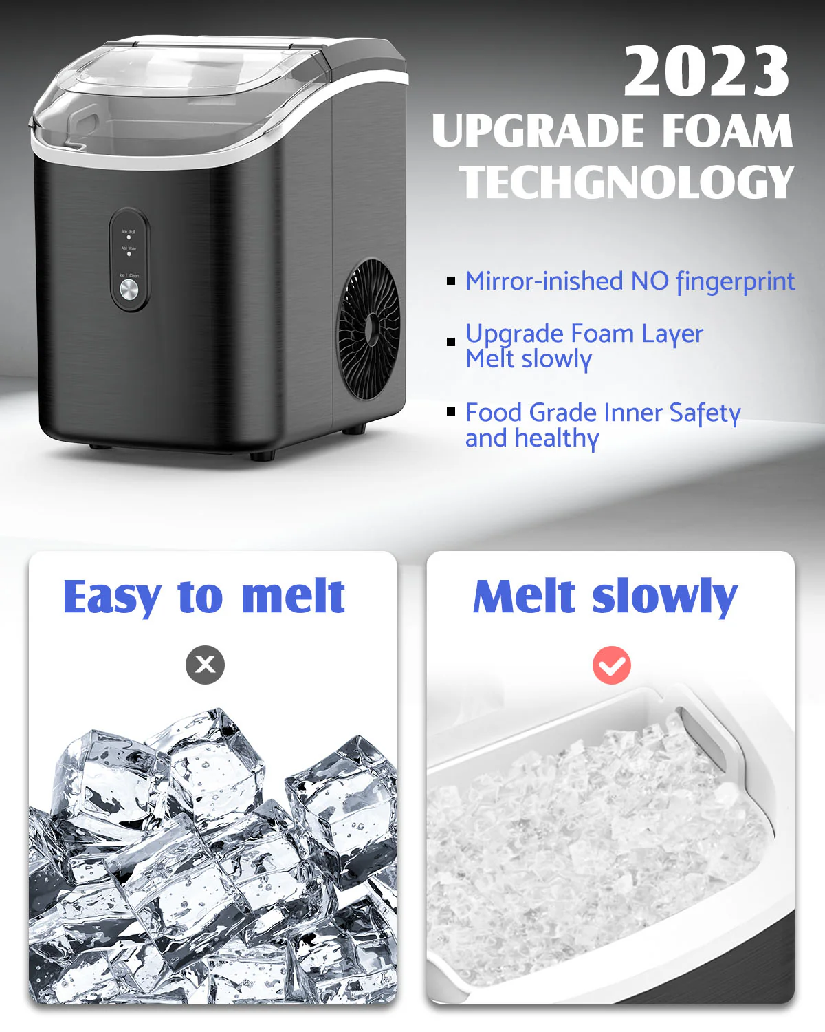 Nugget Ice Maker Countertop Portable Ice Machine