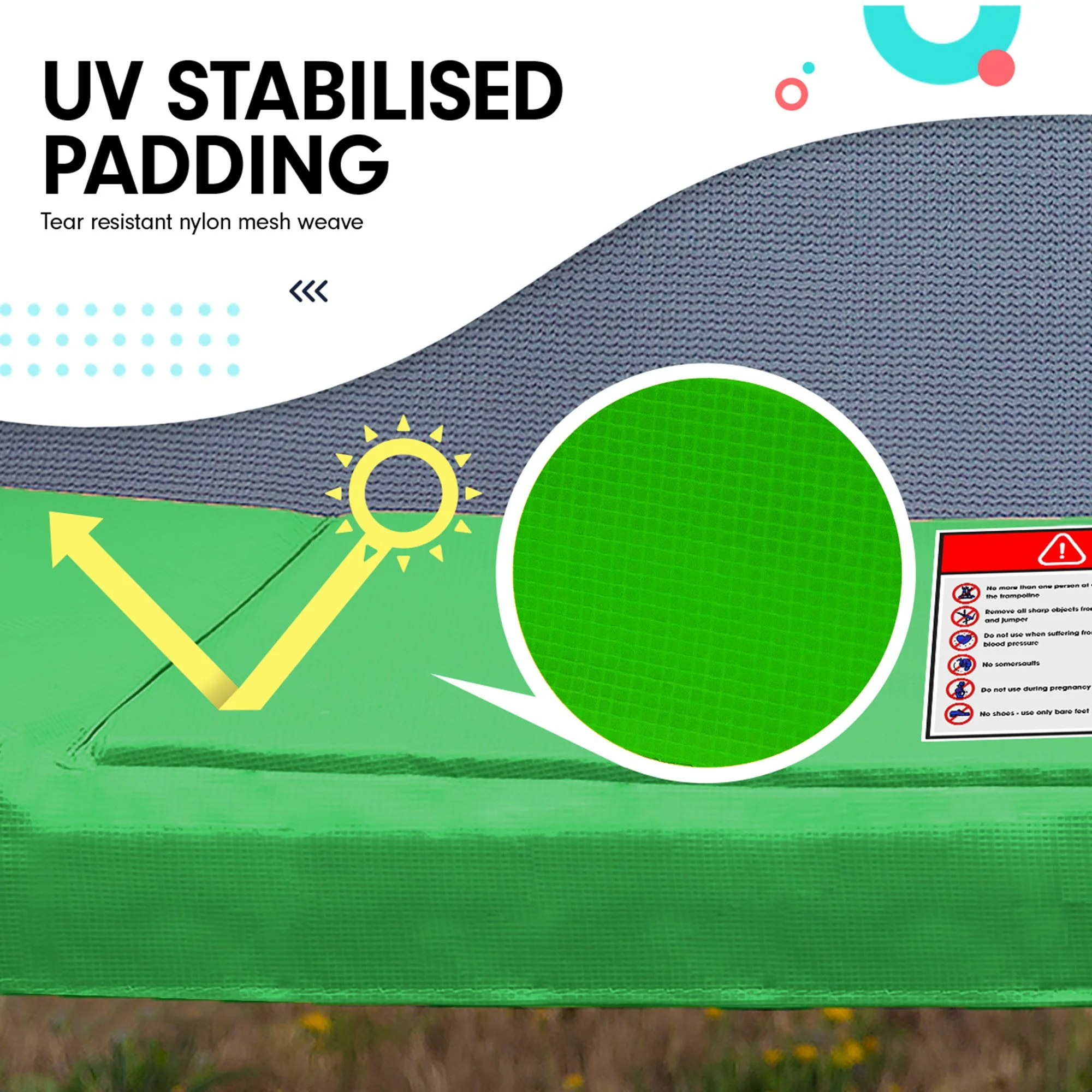 Kahuna 8ft x 11ft Rectangular Trampoline Rainbow Free Safety Net Spring Pad Cover Mat Ladder