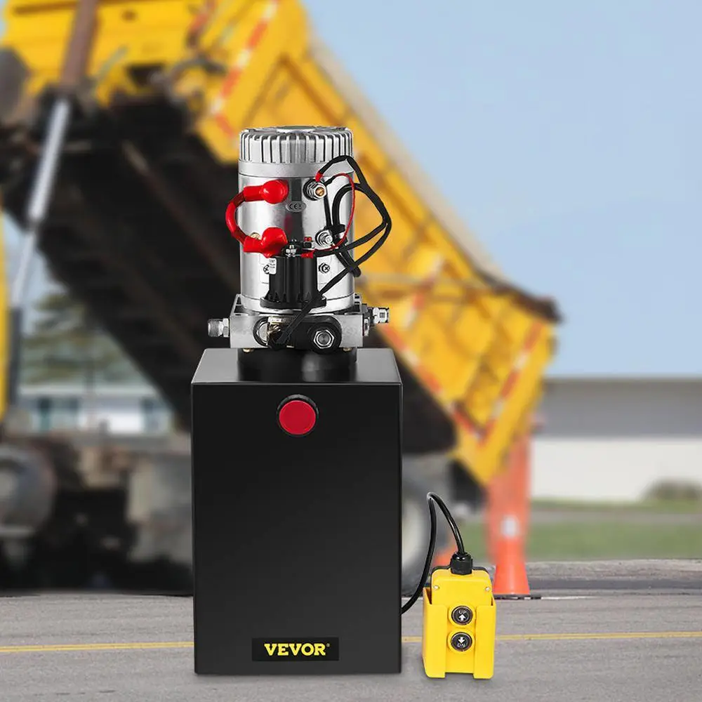 12 qt. 12-Volt 3200 PSI Hydraulic Power Pump Electric Dump Trailer Pump with Steel Reservoir for Car Lift 12LDZYCZYYBTX0001V0