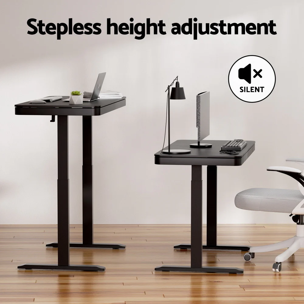 Artiss Standing Desk Motorised Electric Motor Drawer 120CM Black