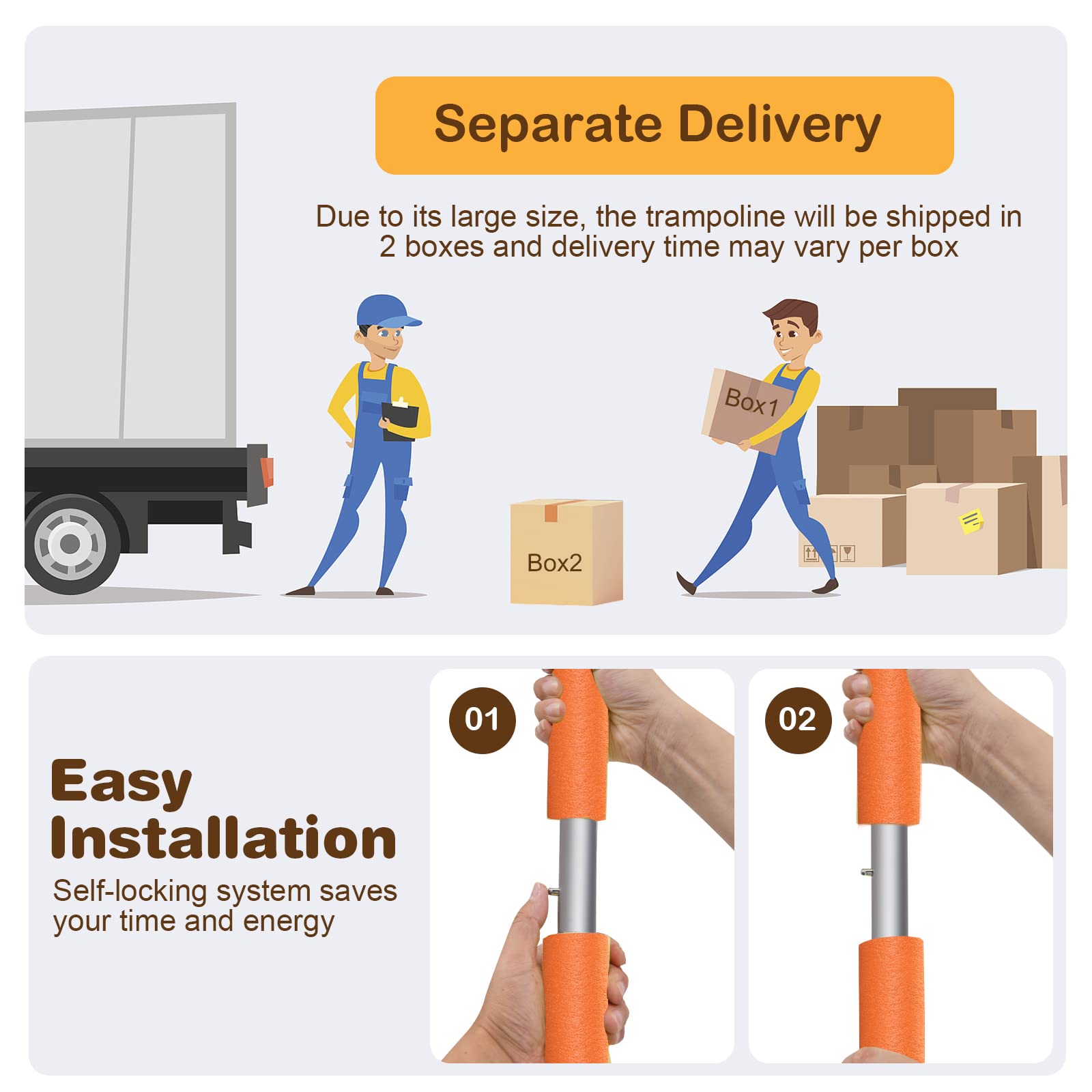 8FT/ 10FT Outdoor Trampoline, ASTM Approved Trampoline with Unique Flower Shape