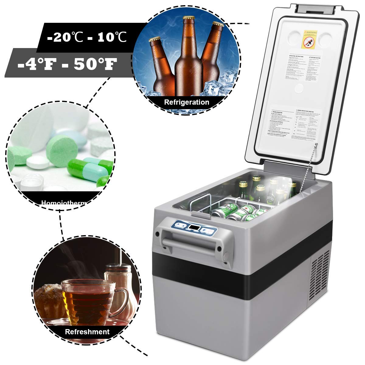 44 Quart Portable Refrigerator/Freezer Compact Vehicle Car