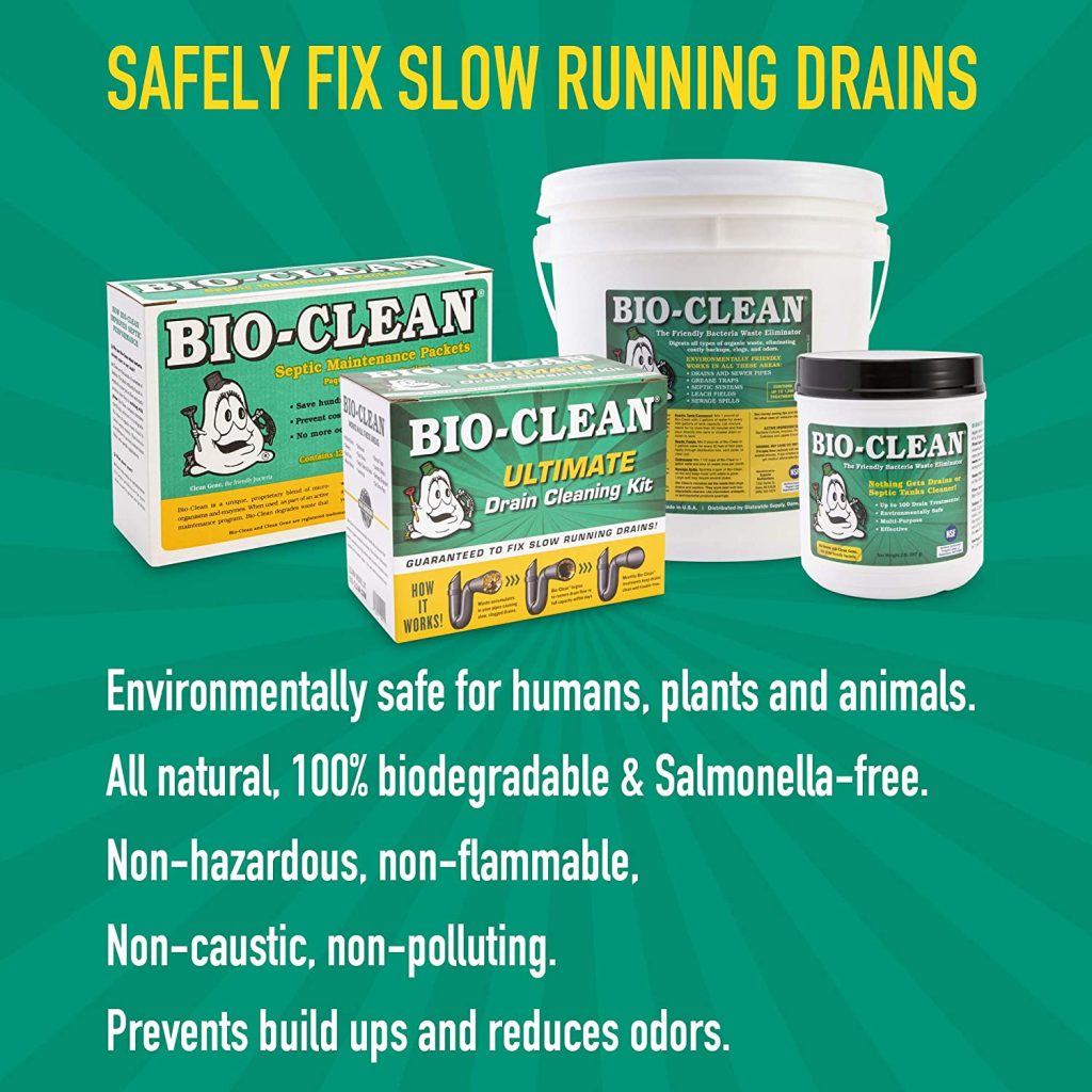 Bio-Clean Natural Drain Cleaner 2lb Canister ?C Enzyme-Based for Septic Tanks & Grease Traps, Eco-Friendly, 100 Treatments