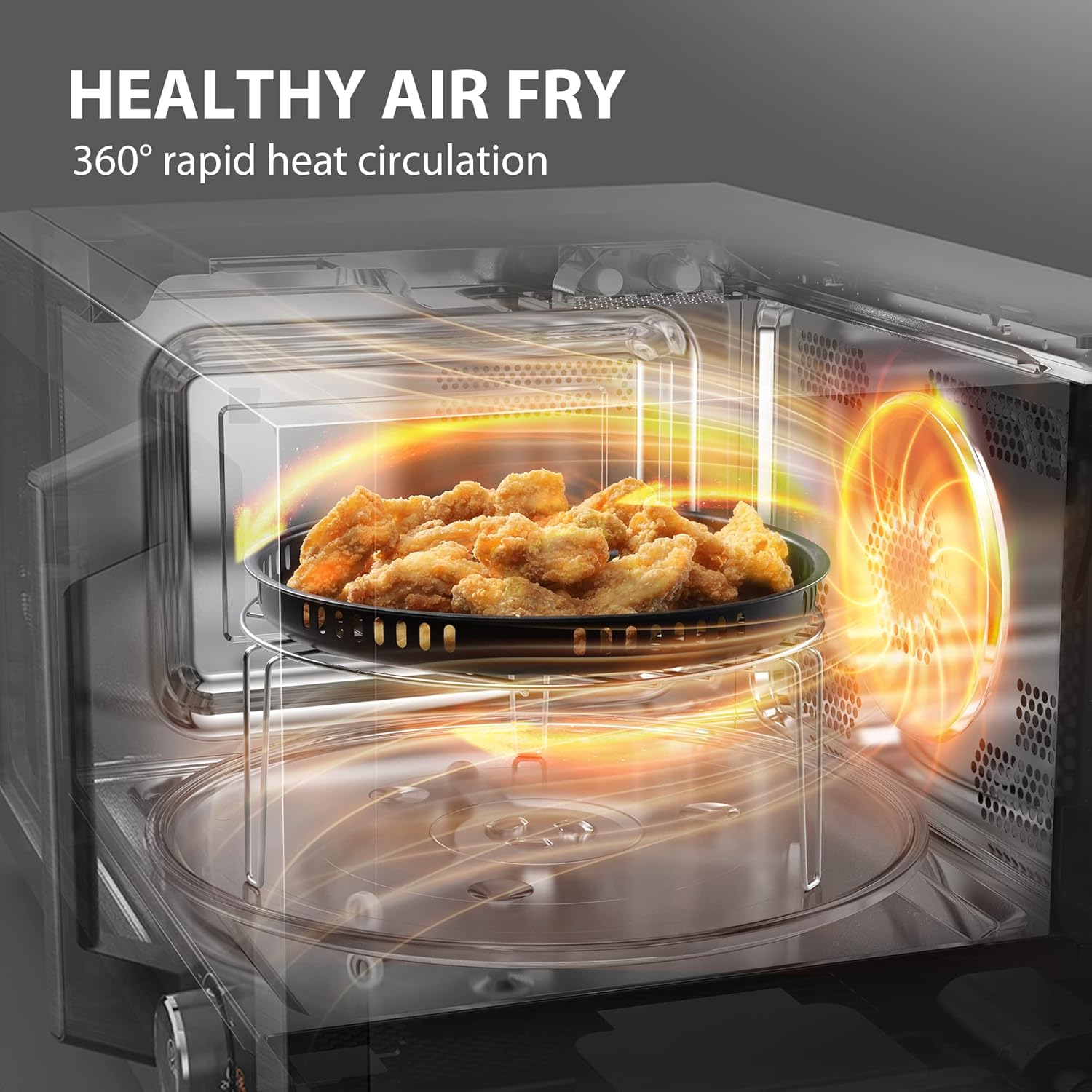 Countertop Microwave Oven Air Fryer Combo, Inverter, Convection, Broil, Speedy Combi, Even Defrost, Humidity Sensor, Mute Function, 27 Auto Menu&47 Recipes, 1.0 cu.ft/30QT, 1000W