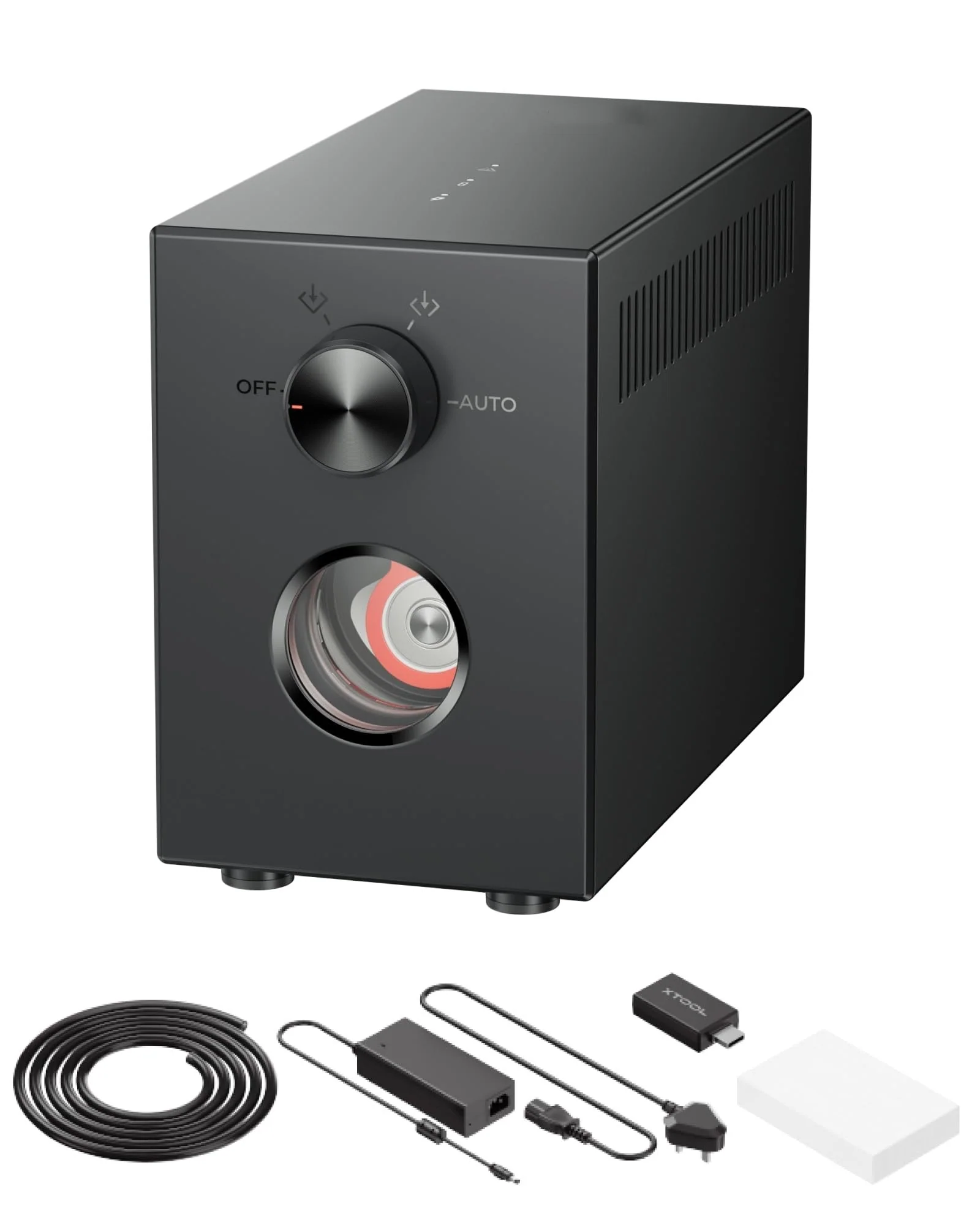 Air-Compress Assist with Upgraded Metal Pistion Pump, 30L/min Air Output for Laser Cutter, Auto Control, HEPA Filter, Cut Cleaner and Faster