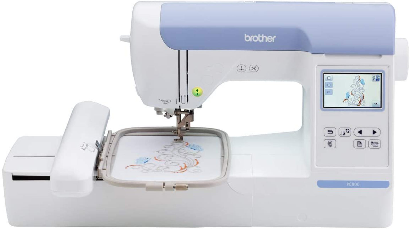 Brother PE800 Computerized Embroidery Machine, 5���x7��??Area, LCD Screen, 138 Designs, 11 Fonts, USB Port
