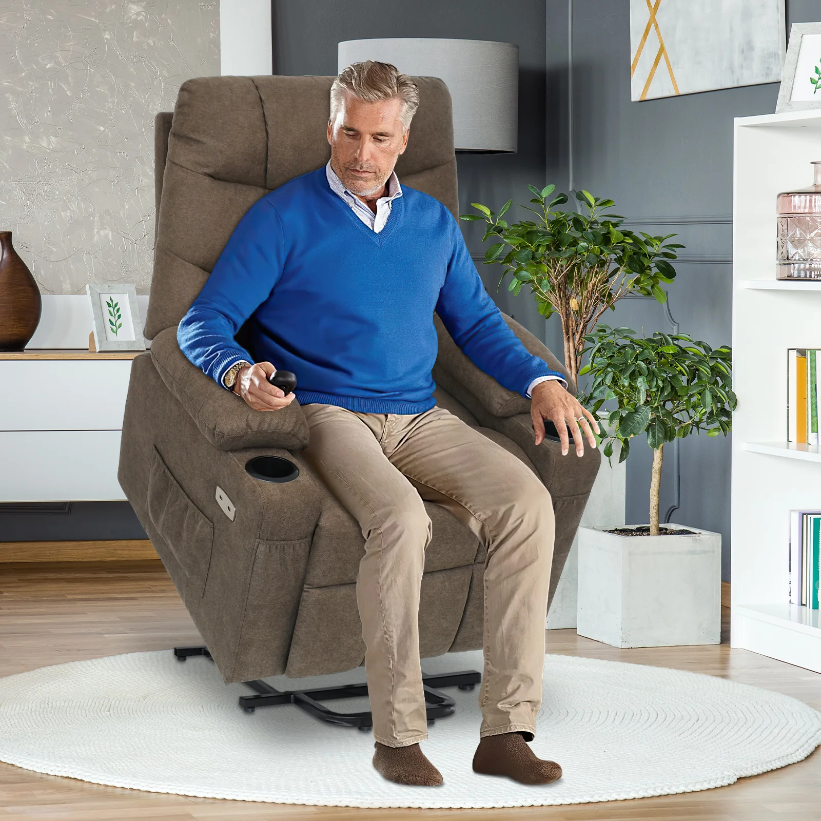 Recliner Chair 45-140 Degree tilt Brown