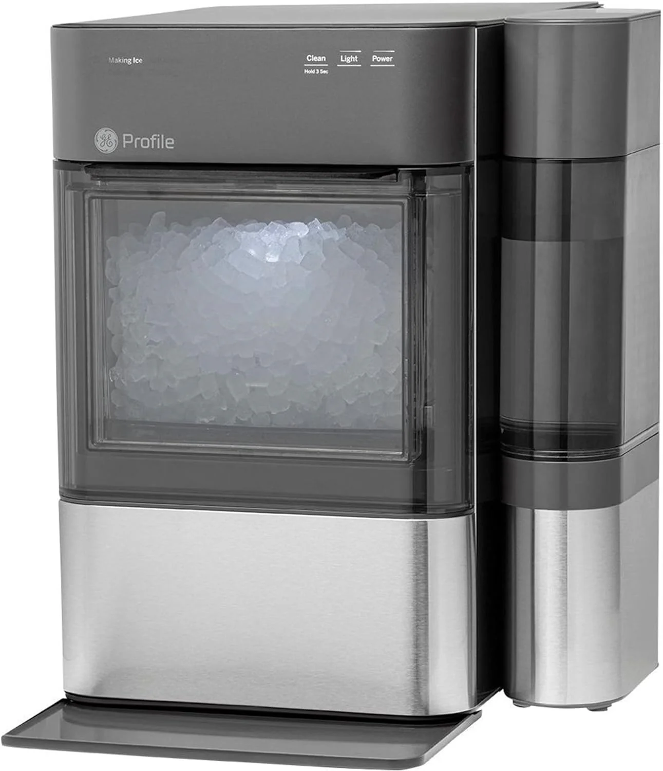 Opal 2.0 with 0.75 Gallon Tank, Chewable Crunchable Countertop Nugget Ice Maker, Scoop included, 38 lbs in 24 hours, Pellet Ice Machine with WiFi & Smart Connected, Stainless Steel