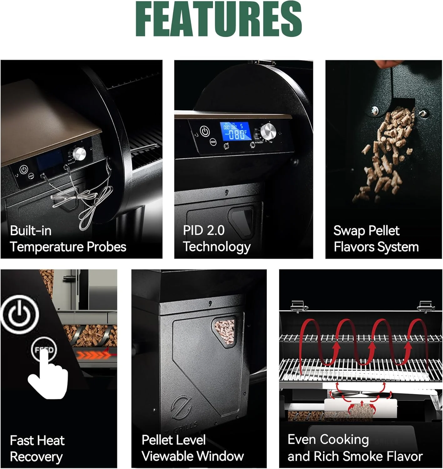 Z GRILLS Wood Pellet Grill Smoker with 552 Cooking Area & Front Shelf for Outdoor BBQ, Smoke, Bake and Roast, 550C