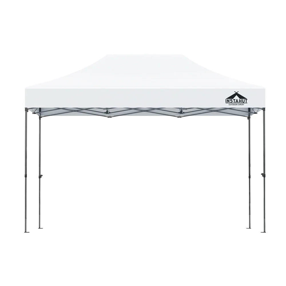 Instahut Gazebo Pop Up 3x4.5m w/Base Podx4 Marquee Folding Outdoor Wedding Camping Tent Shade Canopy White