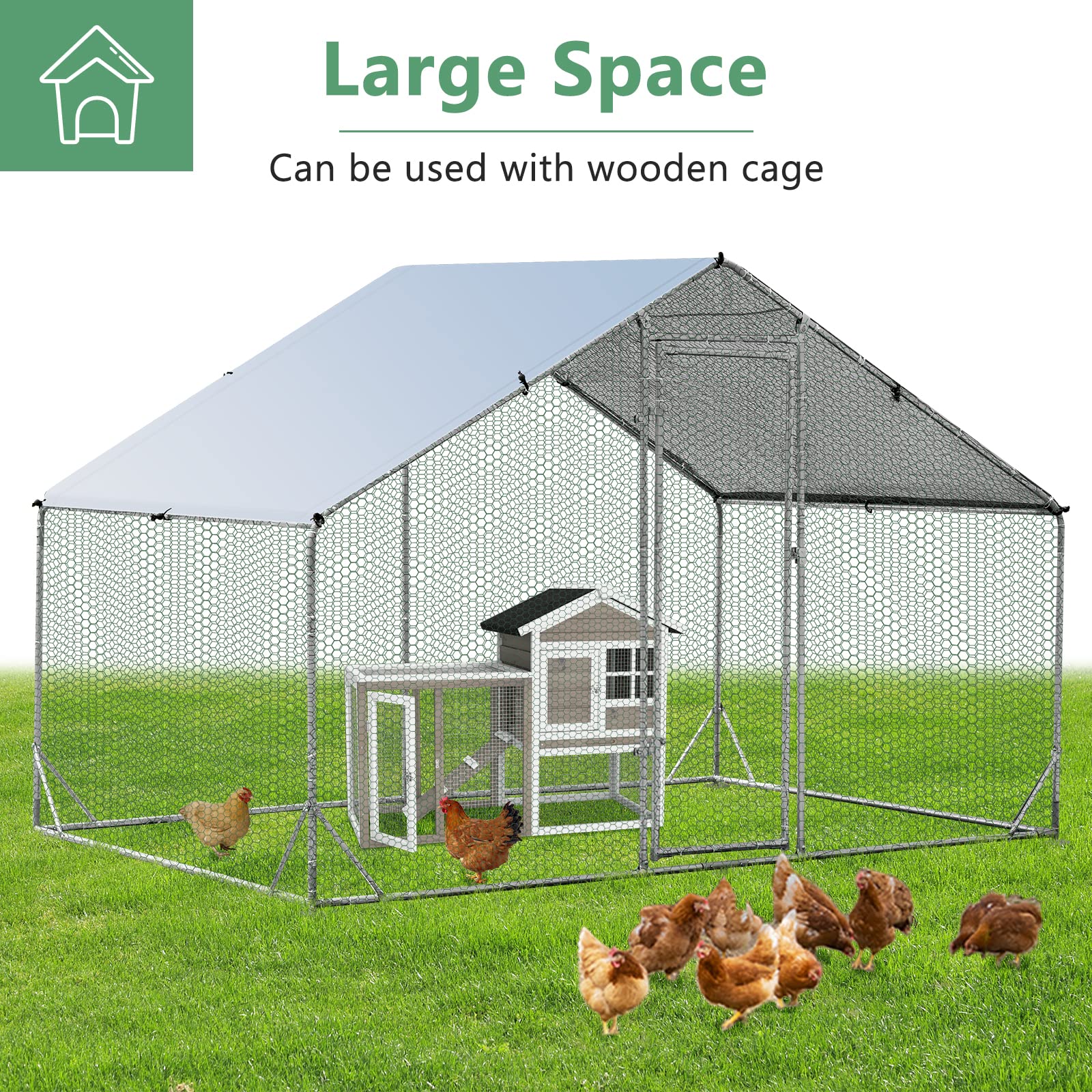Large Spire-Shaped Chicken Coop (200 cm x 300 cm x 195 cm)