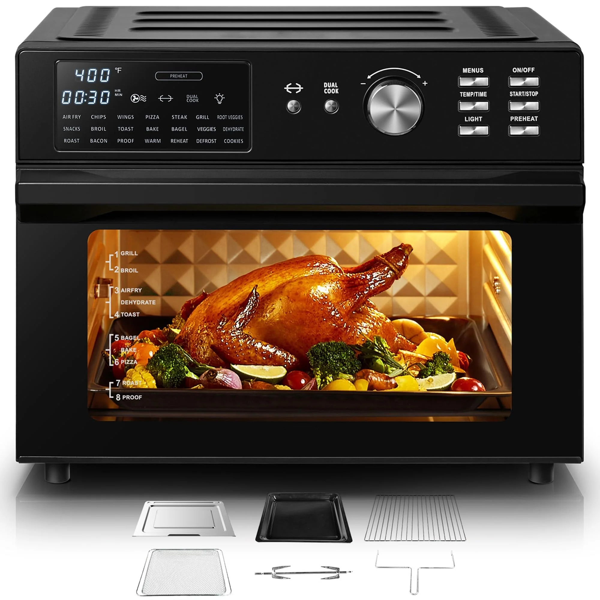 32QT Air Fryer Oven 21-IN-1 Multifunctional Toaster Oven Combo
