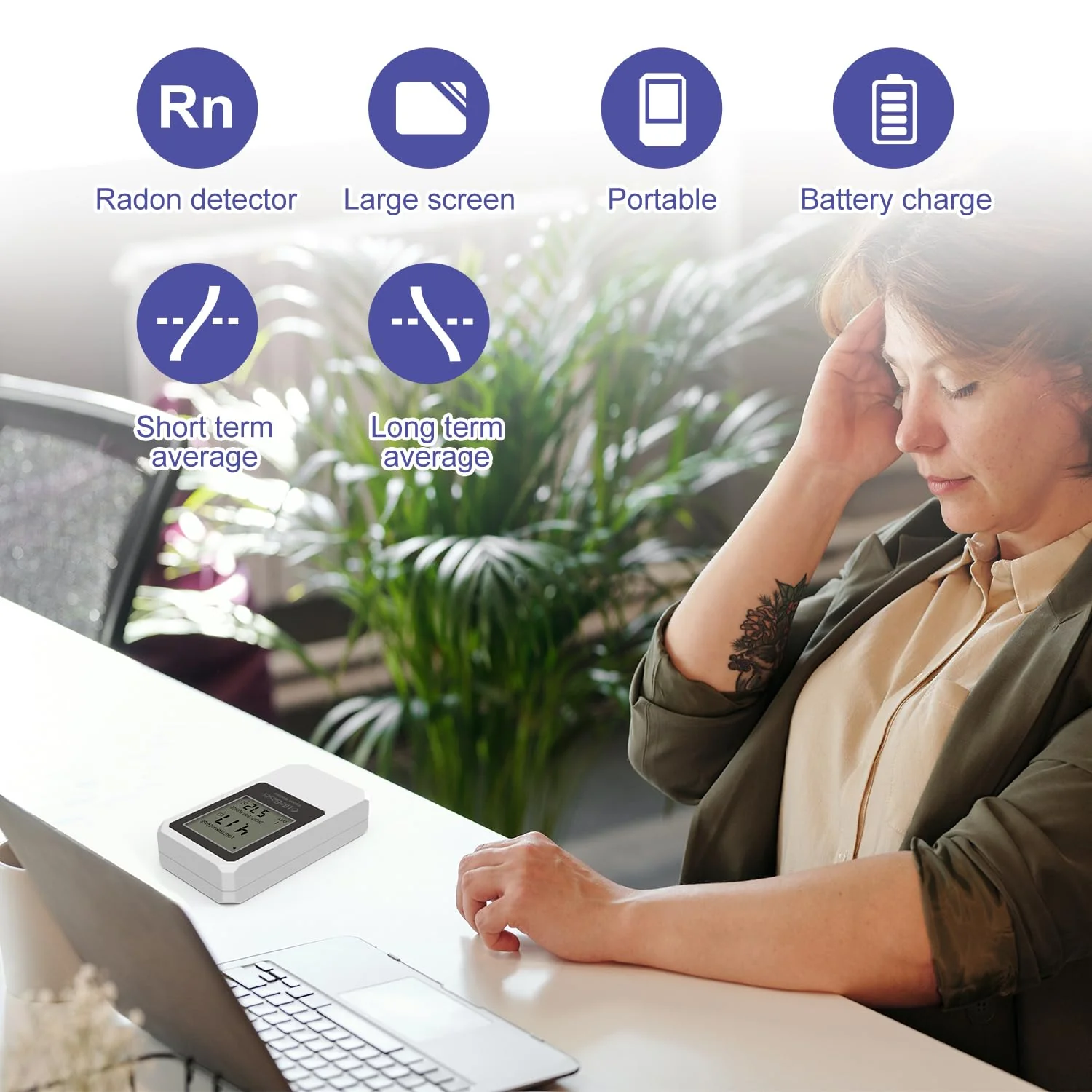 Life Basis Home Radon Detector 0-500 pCi/L Range