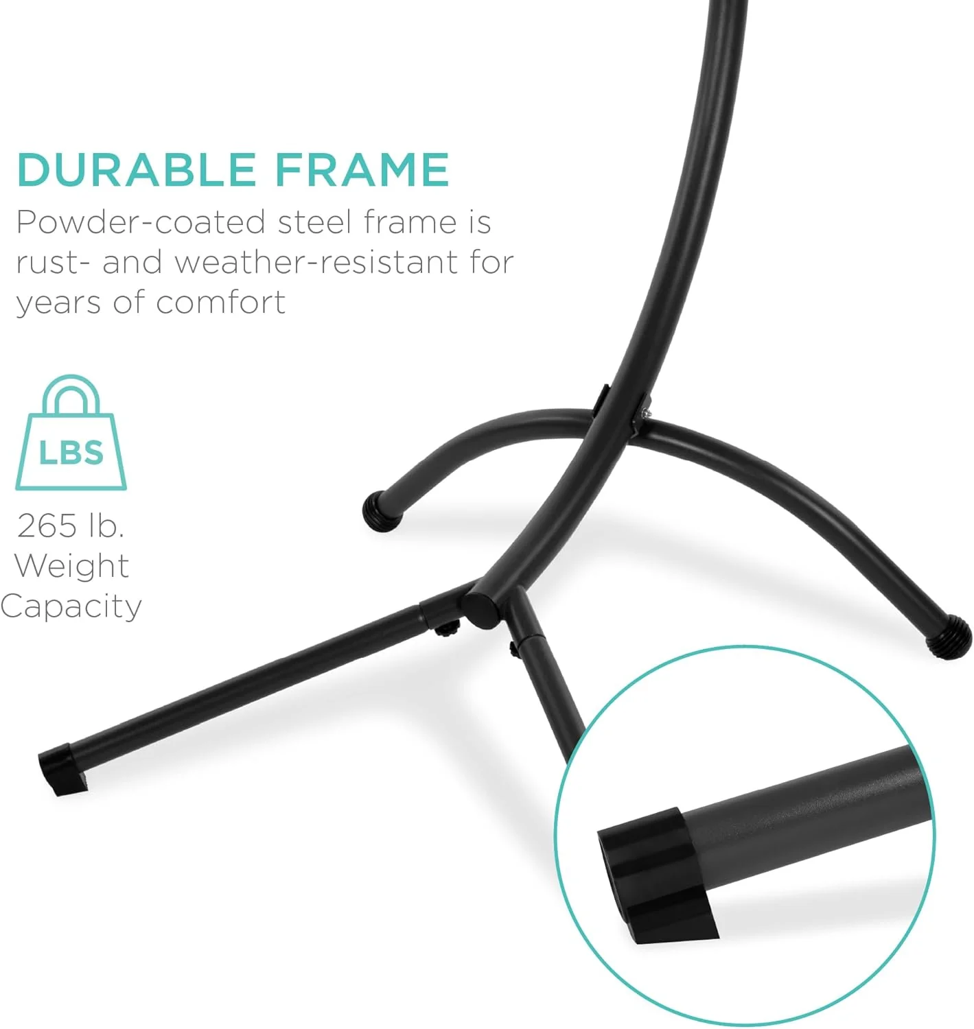 Best Choice Products Outdoor Hanging Curved Steel Chaise Lounge Chair Swing w/Built-in Pillow and Removable Canopy - Charcoal Gray