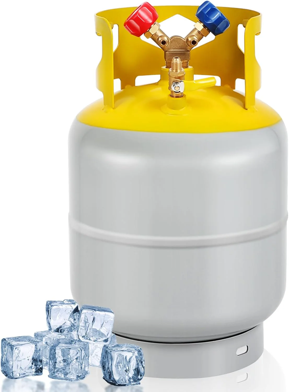 30 LB Refrigerant Recovery Tank for R12, R22, R134A, R410A Refrigerant with 1/4 SAE Y-Valve Liquid/Vapor Reclaim Tank AC Freon Recovery Tank Refrigerant Recovery Cylinder Tank Reusable-FAHKNS