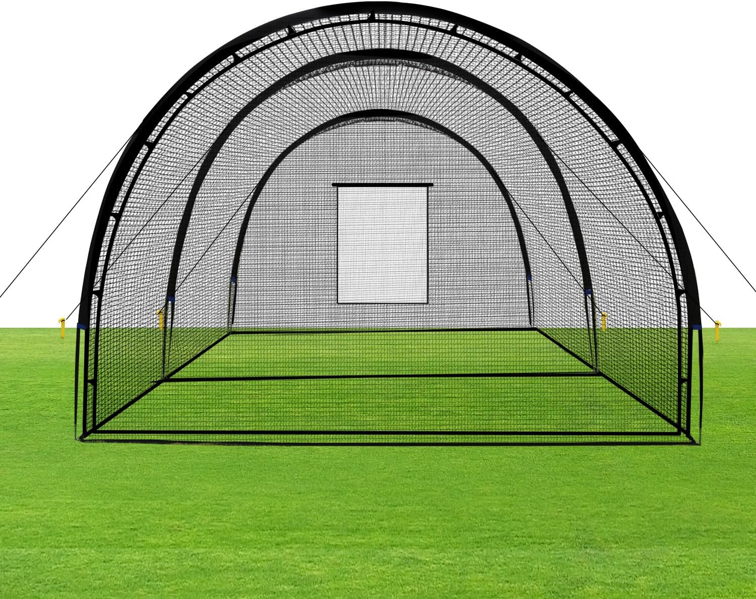 Baseball Batting Cage Net Batting Cages for Backyard Portable Baseball and Softball Batting Cages with Pitching Machine Hole and Detachable Door for Backyard Outdoor Hitting Practice