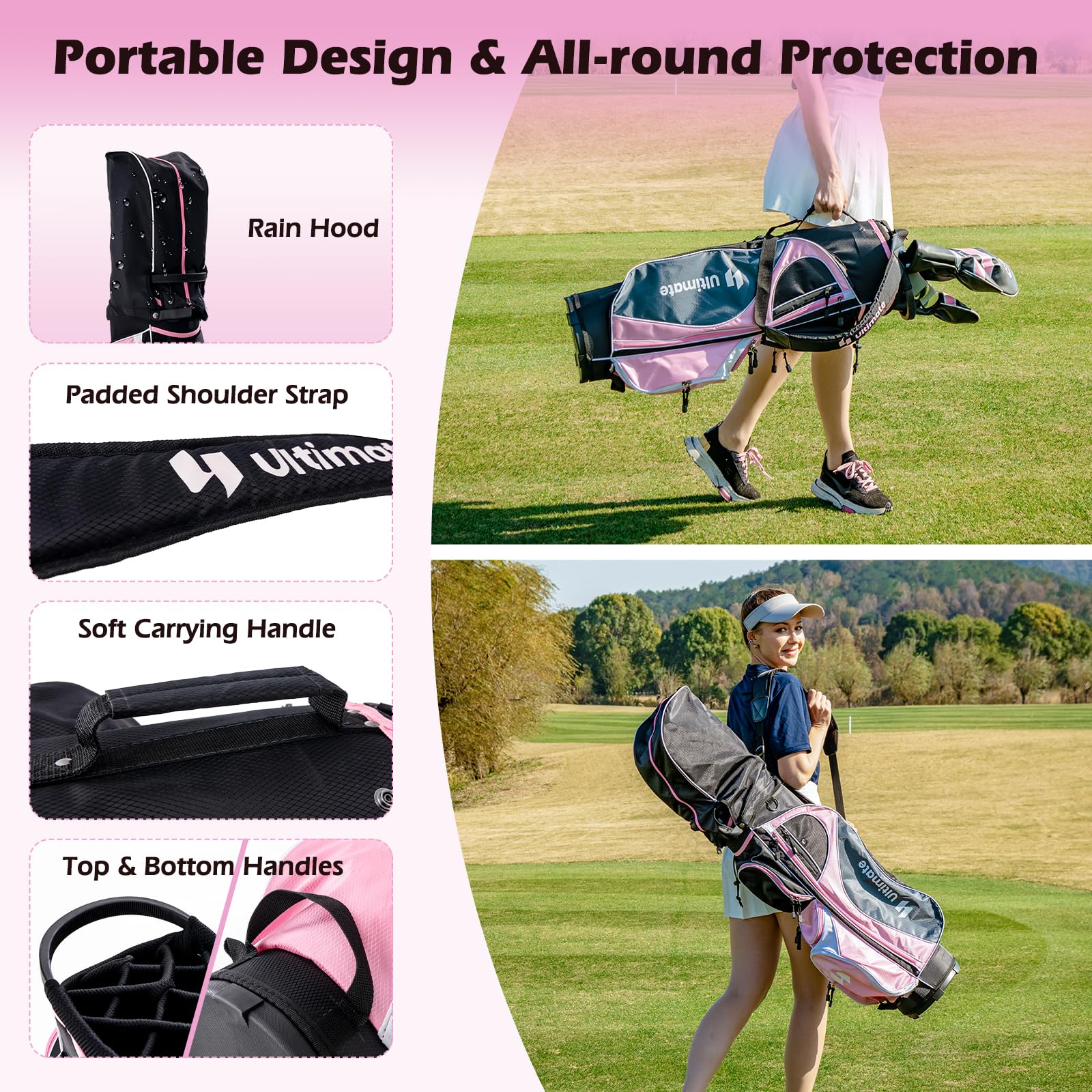 Complete Golf Club Set for Women, 11 PCS Right Handed Golf Clubs with 460CC