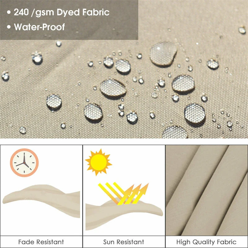 11 FT Patio Offset Cantilever Umbrella 360�� Rotation Tilt with Cross Base & Crank Handle