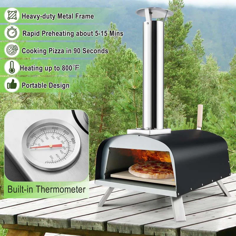 Propane & Wood Fired Pizza Maker with 13