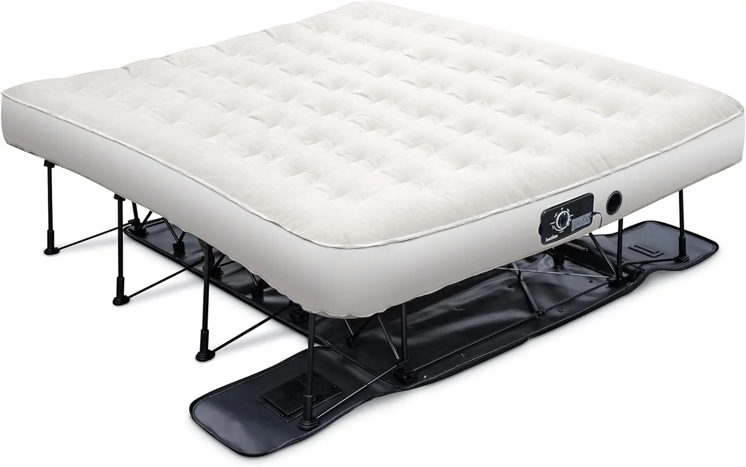 EZ-Bed (King) Air Mattress with Frame & Rolling Case, Self Inflatable, Blow Up Bed Auto Shut-Off, Comfortable Surface AirBed, Best for Guest, Travel, Vacation, Camping