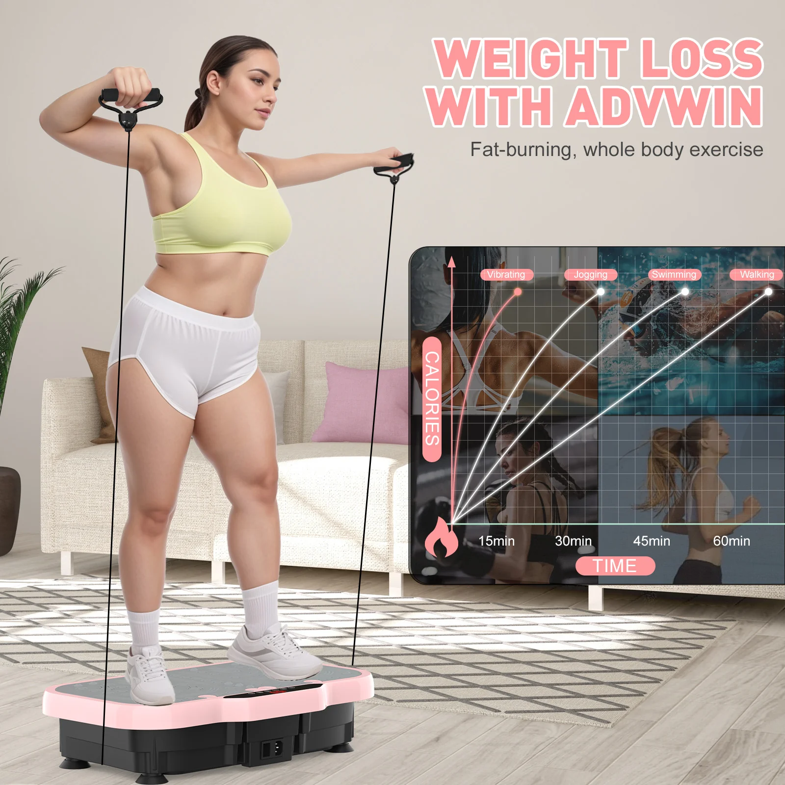 Vibration Plate Exercise Machine 150kg Capacity