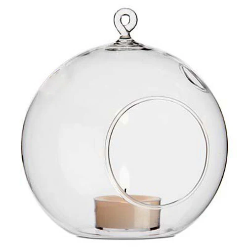 24 Bulk Buy of Hanging Clear Glass Ball Tealight Candle Holder- Wedding Globe Decoration Terrarium