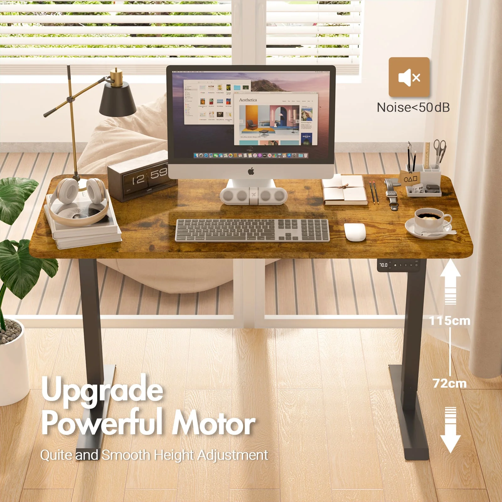 Electric Standing Desk  Adjustable Height 120cm