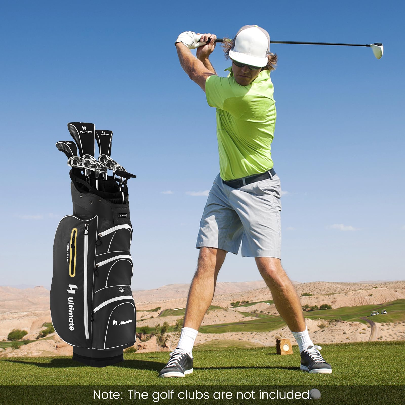 Golf Cart Bag with 15-Way Top Dividers