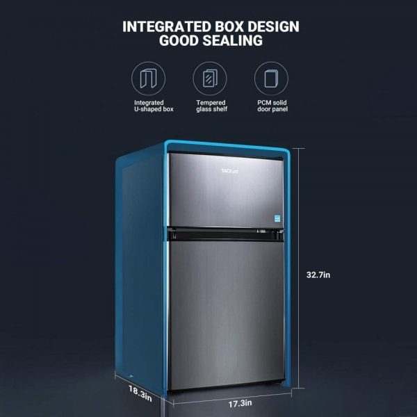 2024 Mini Fridge with Freezer, 3.1 Cu.Ft Small Refrigerator, Compact Refrigerator with LED Light