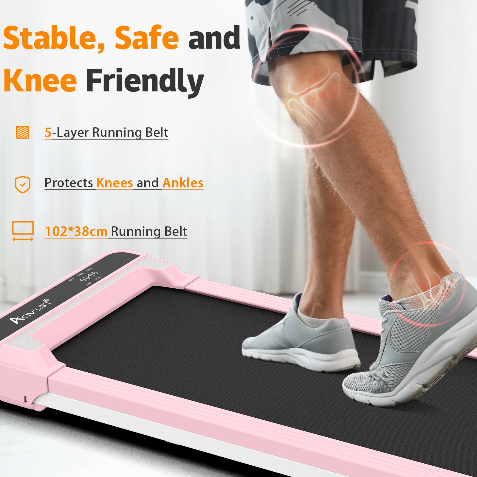 Walking Pad Under Desk Treadmill for Home Pink