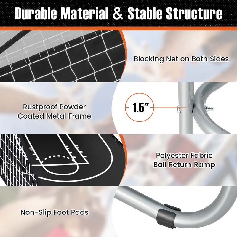 Foldable Basketball Arcade Game, Dual Shot Electronic Basketball Game Machine with 8 Game Modes