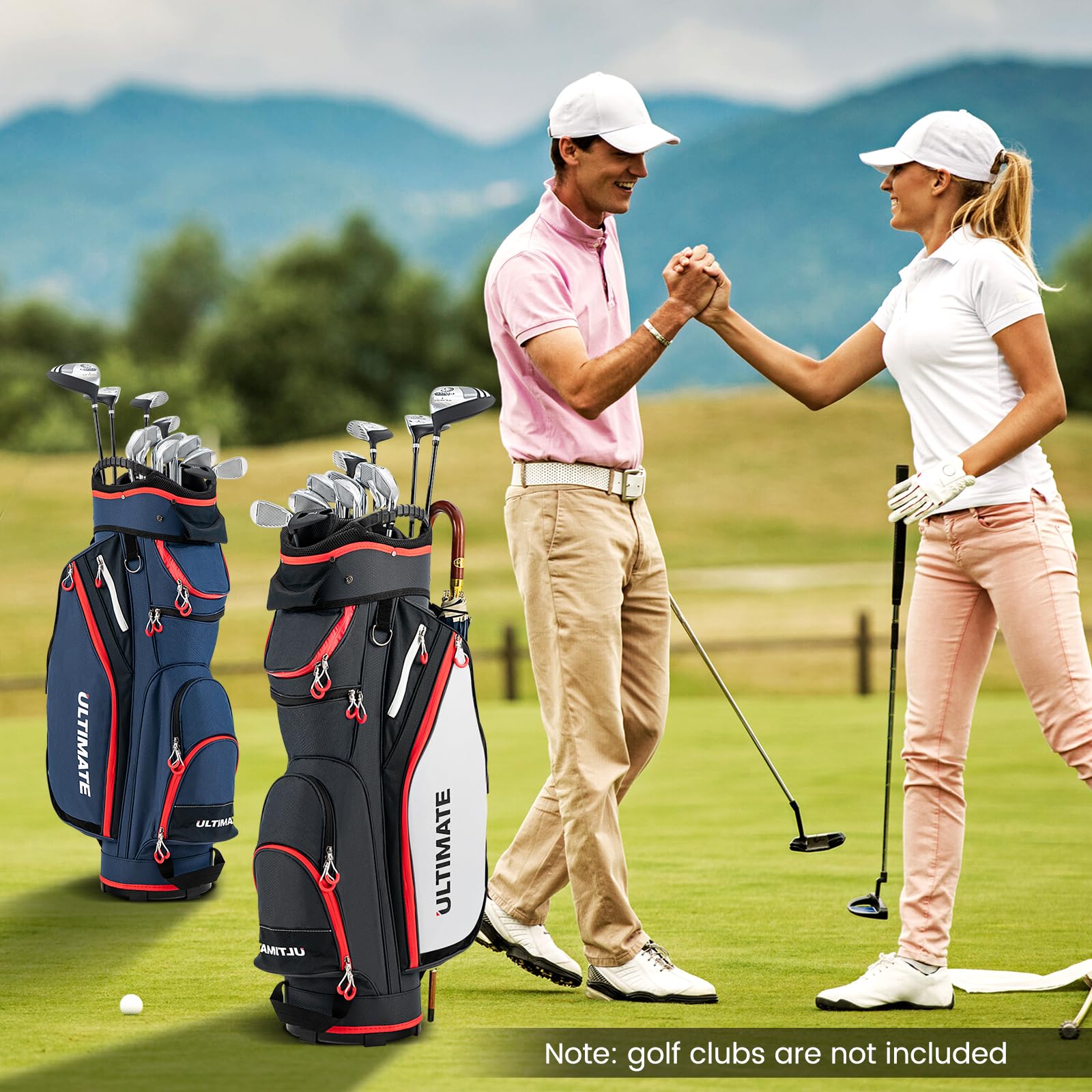 Golf Cart Bag with 14-Way Dividers, Lightweight Portable Golf Club Bag