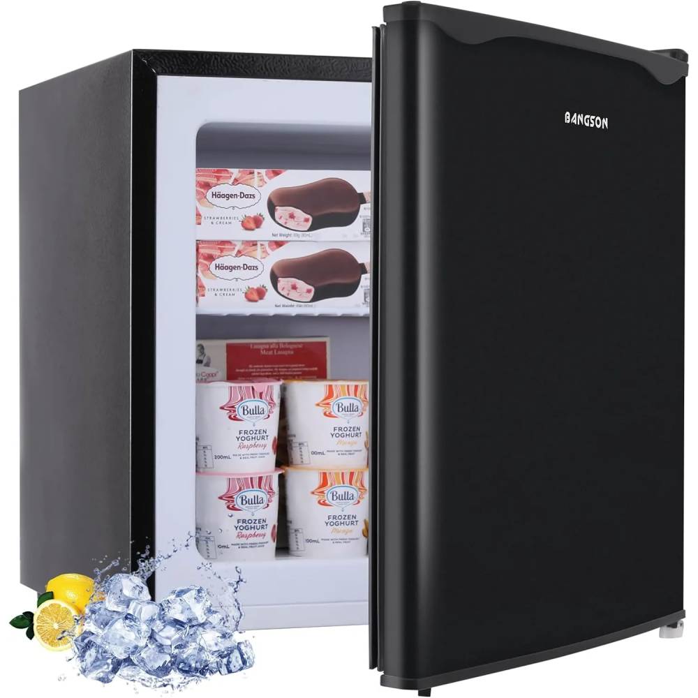 BANGSON Upright Freezer with Removable Shelf (Black)