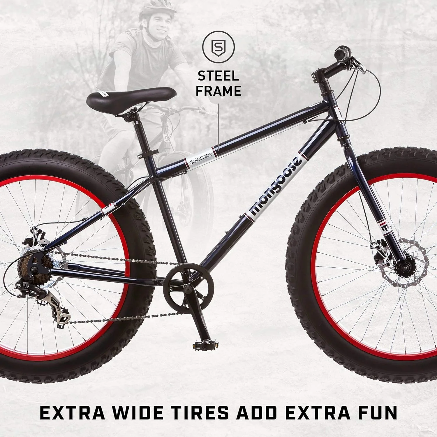 Mongoose Dolomite Fat Tire Mens Mountain Bike