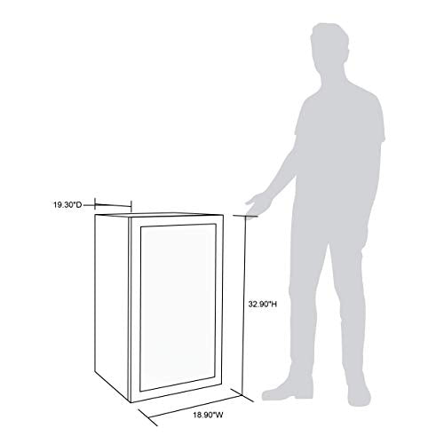 NewAir AB-1200 Mini Fridge, 126-Can Capacity, Reversible Glass Door, Adjustable Shelves, Stainless Steel Frame
