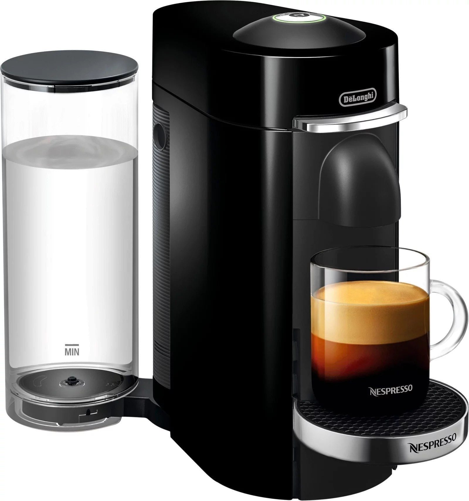 De��Longhi �C Nespresso Vertuo Plus Deluxe Coffee and Espresso Maker by De��Longhi, Piano Black with Aeroccino Milk Frother �C Piano Black