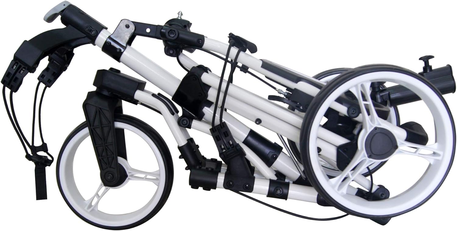 360 Swivel 3 Wheel Push Pull Golf Cart with 360 Rotating Front Wheel, One Second to Open and Close Folding Cart, Collapsible Cart