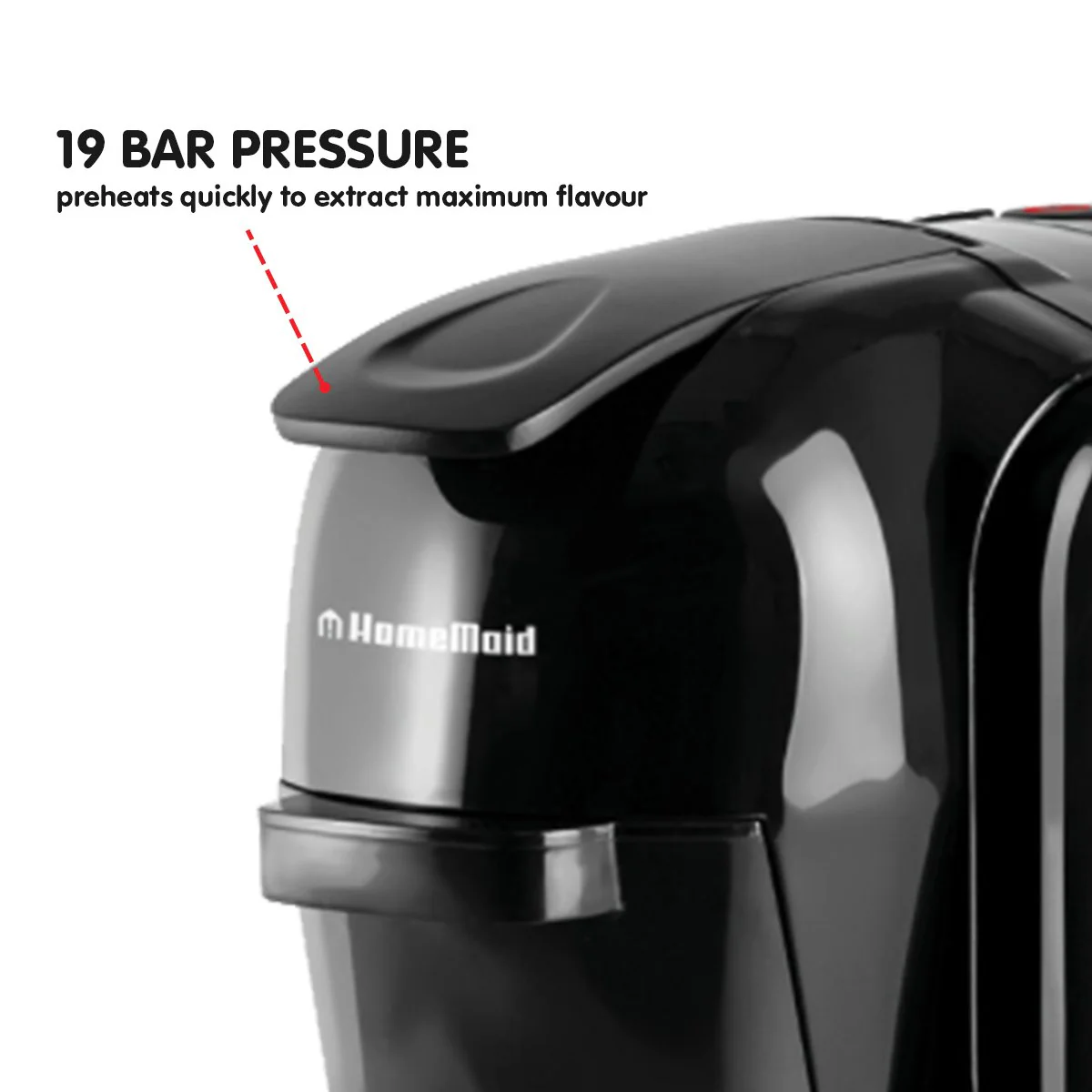 Pronti HomeMaid 3-in-1 Coffee Machine Multi-Capsule Pods and Ground Coffee Nespresso & Caffitaly Compatible CM-511HM
